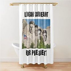 F1 Driver Logan Sargeant for President Mount Rushmore Shower Curtain
