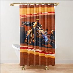 Logan Sargeant racing in the 2024 Saudi Arabian Grand Prix shower curtain