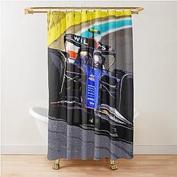 Logan Sargeant racing his 2024 F1 race car during Miami Grand Prix Shower Curtain