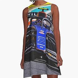 Logan Sargeant racing his 2024 F1 race car Miami Grand Prix A-Line Dress