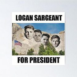 F1 Driver Logan Sargeant for President On Mount Rushmore Poster