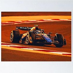Logan Sargeant racing in the 2024 Saudi Arabian Grand Prix Poster