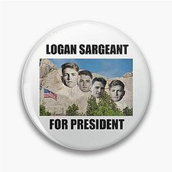 F1 Driver Logan Sargeant for President On Mount Rushmore Pin