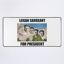F1 Driver Logan Sargeant for President on Mount Rushmore Desk Mat