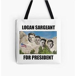 F1 Driver Logan Sargeant for President On Mount Rushmore All Over Print Tote Bag