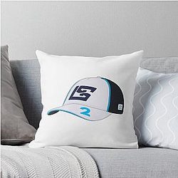 Logan Sargeant Hat Design Throw Pillow
