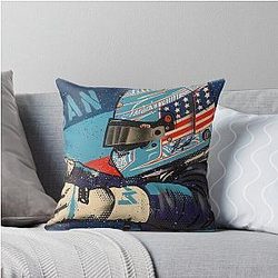 Logan Sargeant F2 2022 F1 graffiti painting by DRAutoArt Throw Pillow