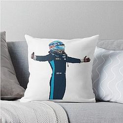 Logan Sargeant F2 Silverstone Win Throw Pillow