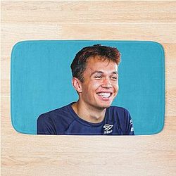 Alex Albon F1 Driver Smiling at Logan Sargeant Teammate on a Bathmat