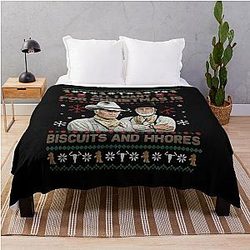 All I Want for Christmas Is Biscuits, Cowboy Ugly Funny Western, Lonesome Dove Throw Blanket