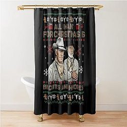 All I Want For Christmas Is Biscuits And Cowboys Movie Lonesome Dove Western Shower Curtain