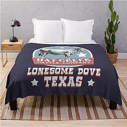 Hat Creek Cattle Company Lonesome Dove Texas Throw Blanket