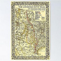 Lonesome Dove Trail Map of Montana
