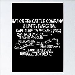 Hat Creek Cattle Company Sign - From Lonesome Dove Poster