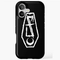 Lorna Shore Flesh Coffin Logo in White iPhone Case