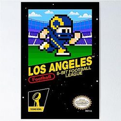 Los Angeles Rams 8-bit Videogame Cartridge Poster