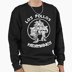 Los Pollos Hermanos Black Distressed Pullover Sweatshirt
