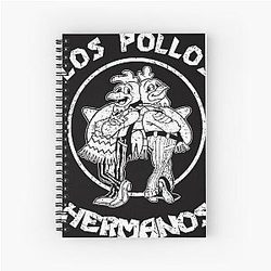 Los Pollos Hermanos Black Distressed Spiral Notebook
