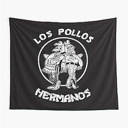Los Pollos Hermanos Black White Distressed Tapestry