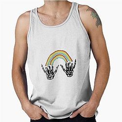 Louis Tomlinson Rainbow Skeleton Hand Raglan Tank