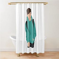 Louis Tomlinson Green Hoodie Shower Curtain