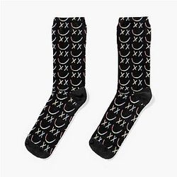 Rainbow Smiley Louis Tomlinson Black Socks