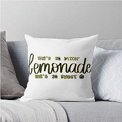 She's Bitter She's Sweet quote from song Lemonade by Louis Tomlinson digital lettering Throw Pillow
