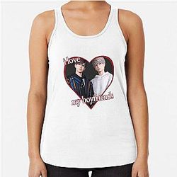 Love and Deepspace Caleb Xavier Sticker I Love My Boyfriend Racerback Tank Top
