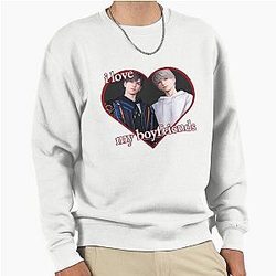 Love & Deepspace Caleb and Xavier Otome Game LADS Caleb Sticker Xavier Sticker I Love My Boyfriend Caleb Xavier Love and Deepspace Pullover Sweatshirt