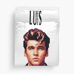 Luis Miguel Portrait Pixel Art Duvet Cover