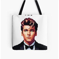Luis Miguel Portrait Pixel Art Over Print Tote Bag