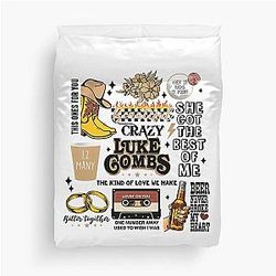 Luke Combs Vintage Country Music Cowboy Duvet Cover