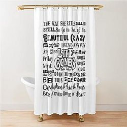 Luke Combs Song Title Collage Shower Curtain