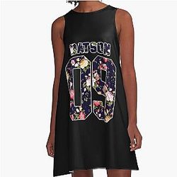 Maddox Batson Floral Jersey Classic T-Shirt A-Line Dress
