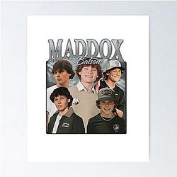 Maddox Batson Vintage Fan Collage Graphic Tee for Supporters Poster