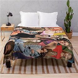 Madelyn Cline Lateral Beautiful Actresses Aesthetic Collage Throw Blanket