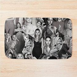 Madelyn Cline Super Fine Black and White Aesthetic Collage Bath Mat