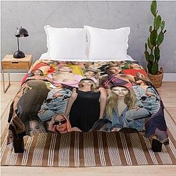 Madelyn Cline Super Fine Actress Aesthetic Collage Throw Blanket