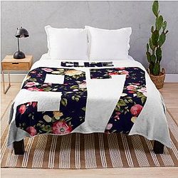 Madelyn Cline Floral Jersey Throw Blanket