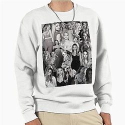 Madelyn Cline Super Fine Black White Aesthetic Collage 2 Pullover Sweatshirt