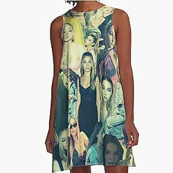 Madelyn Cline Super Fine Retro Aesthetic Collage 4 A-Line Dress