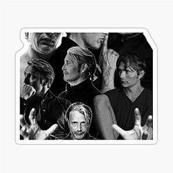 Mads Mikkelsen Black and White Sticker