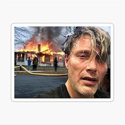 Mads Mikkelsen Fire Sticker