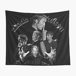 Mads Mikkelsen Black and White Tapestry