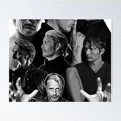 Mads Mikkelsen Black Poster