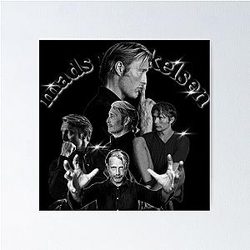 Mads Mikkelsen Black White Poster