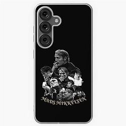 Mads Mikkelsen smoking Samsung Galaxy phone