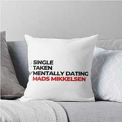 Mentally Dating Mads Mikkelsen Throw Pillow
