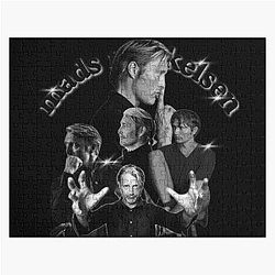 Mads Mikkelsen Black and White Jigsaw Puzzle
