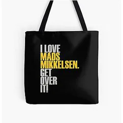 I love Mads Mikkelsen Over It All Over Print Tote Bag